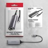 AXAGON | ADE-TXPD USB-C Gigabit Ethernet Adapter with PD 100W