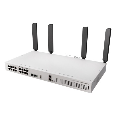 MikroTik Cloud Router Switch 418-8P-8G-2S+5axQ2axQ-RM with RouterOS L5 rackmount case