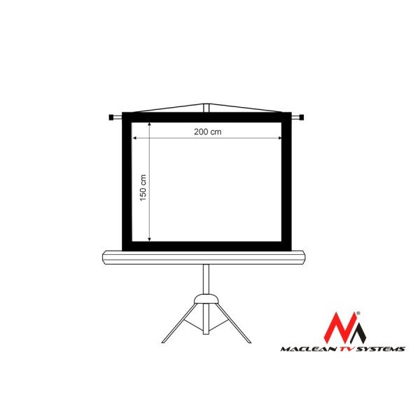 Projection Screen with Tripod Stand 200x150 ...