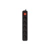 Lanberg Cable Power Strip 3M 5X French Outlets with Switch, Quality-Grade Copper | PS1-05E-0300-BK
