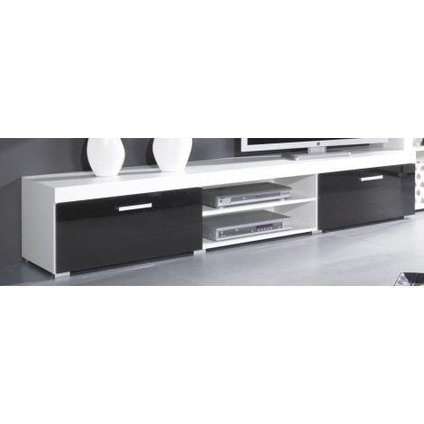 Cama TV stand 200 SAMBA white/black gloss