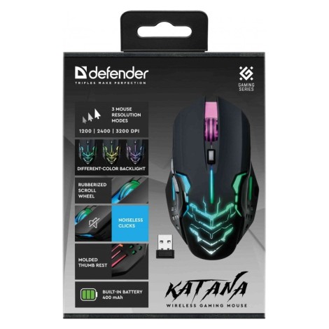 WIRELESS MOUSE DEFENDER KATANA GM-511 RF 3200DPI 7P