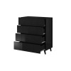 Cama chest of drawers 4D REJA black gloss/black gloss