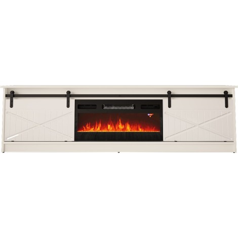 RTV GRANERO + fireplace cabinet 200x56.7x35 white/gloss white