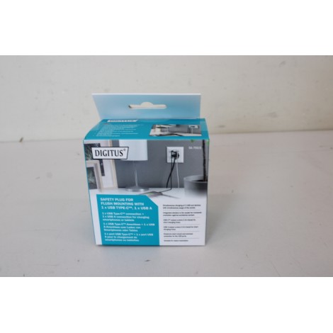 SALE OUT. DIGITUS Safety Plug for Flush Mounting with 1 x USB Type-C, 1 x USB A | Digitus | Safety Plug for Flush Mounting with 1 x USB Type-C, 1 x USB A | DAMAGED PACKAGING, UNPACKED, USED