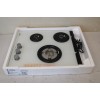 SALE OUT.  | Simfer | Hob | H4.305.HGSBB | Gas on glass | Number of burners/cooking zones 3 | Rotary painted inox knobs | White | DAMAGED PACKAGING, SMALL SCRATCHES ON BURNERS