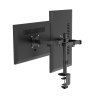 Gembird MA-D2-03 Adjustable desk mounted double monitor arm, 17”-32”, black