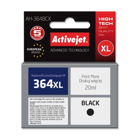 Activejet AH-364BCX Ink Cartridge (replacement for HP 364XL CN684EE; Premium; 20 ml; black)