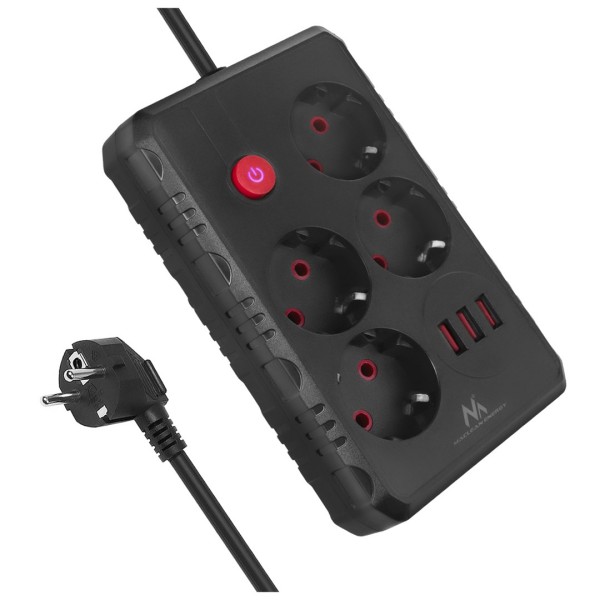 Maclean power strip, 4-socket extension cable ...