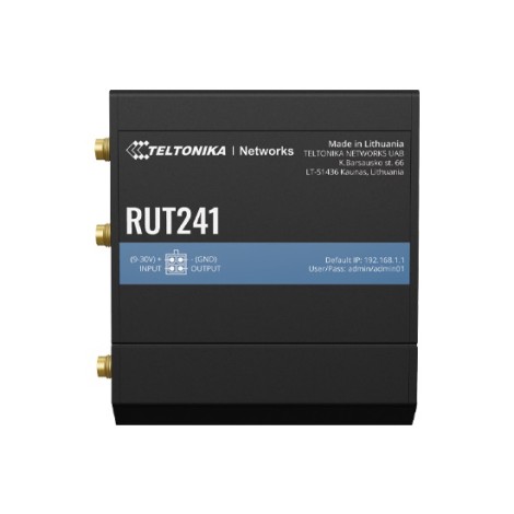 LTE Router | RUT241 | 802.11n | 10/100 Mbit/s | Ethernet LAN (RJ-45) ports 2 | Mesh Support No | MU-MiMO No | 2G/3G/4G | Antenna type 2 x SMA for LTE, 1 x RP-SMA for WiFi | 0