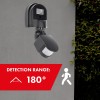 Maclean MCE25 GR Wall-Mounted 180° Motion & Dusk Sensor, 1200W Max, Grey