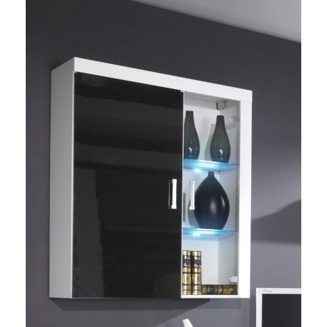 Cama hanging display cabinet SAMBA white/black gloss