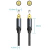 Kabel audio optyczny Vention w oplocie z aluminiowym złączem 5m czarny