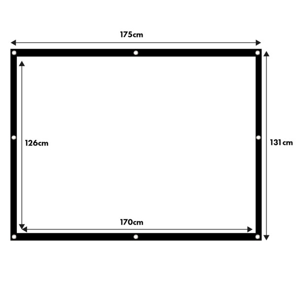Maclean projection screen, 84", 175x131cm, 25mm ...
