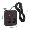 Maclean power strip, extender 2 sockets + 3xUSB, 110-240V AC 50/60Hz, 2.1A max 2500W, 3 m, black, MCE388 B