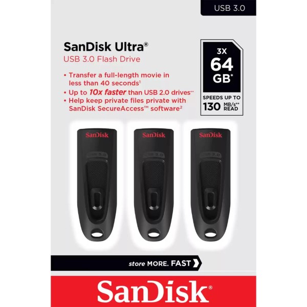 MEMORY DRIVE FLASH USB3 64GB/3PK SDCZ48-064G-G46T ...