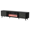 Cama RTV cabinet Volare 200 x 39 x 49 cm black/san sebastian + fireplace