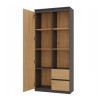 Topeshop RS-80 BILY ANTHRACITE/OAK ARTISAN office bookcase