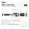 CABLE HDMI TO VGA 2M/M/M CAC-1712 CLUB3D