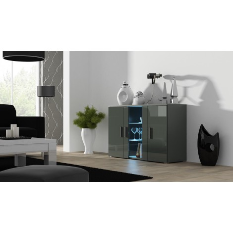 Cama sideboard 120 cm SOHO S7 grey/grey gloss