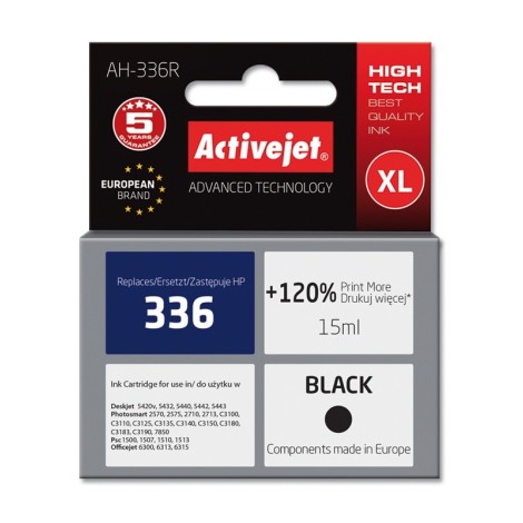 Activejet AH-336R Ink cartridge (replacement for HP 336 C9362EE; Premium; 15 ml; black)