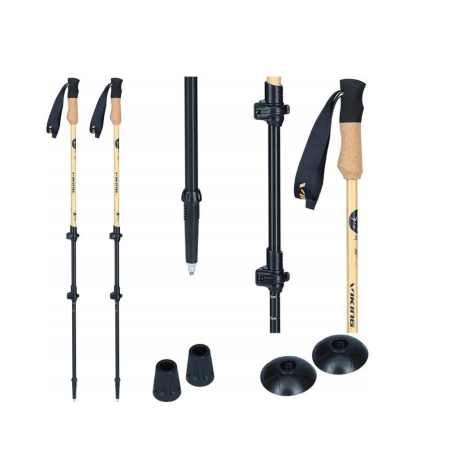 Viking Bamboo Pro Trekking Poles Brown 135