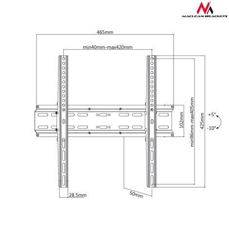 LCD LED Plasma TV Mount Wall Slim Mount Max. 32-70" Up To 35kg Maclean MC-748