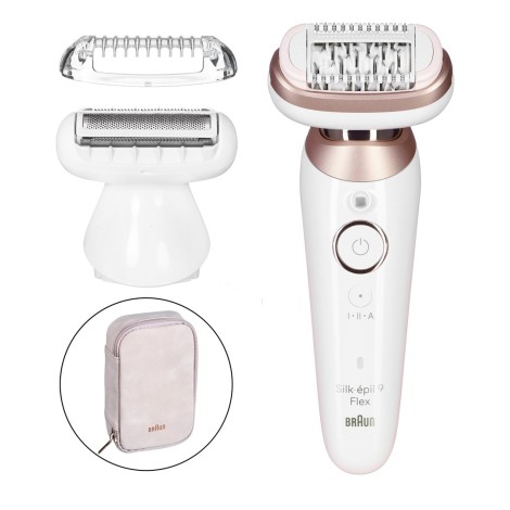 Braun Epilator | SES9-030 3D Silk-Epilk 9 Flex | Operating time (max) 50 min | Number of power levels 2 | Wet & Dry | White/Rose