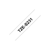 Brother | TZ-S231 Strong Adhesive Laminated Tape | Black on White | TZe | 8 m | 1.2 cm