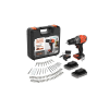 BLACK & DECKER 18V Impact Drill (with 2 x 18V 2.0Ah batteries with charge status indicator, 1A charger and 80 accessories) | BCD383D2XKA-QW | 2.0 Ah