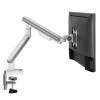 Ergo Office ER-751 Monitor Desk Mount Gas Spring 9kg Adjustable VESA 75x75 100x100 17" - 32" White Silver Clamp Mount Single Arm LED LCD QLED OLED