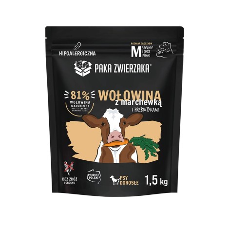 PAKA ZWIERZAKA Beef with carrots M - dry dog food - 1,5kg