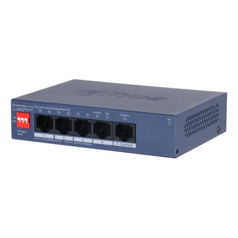 Switch|DAHUA|DH-CS4005-4ET1GT-36|Type L2|PoE ports 4|40 Watts|CS4005-4ET1GT-36