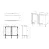 JUTA 2D chest of drawers 100x39.5x90 black + linol calabria