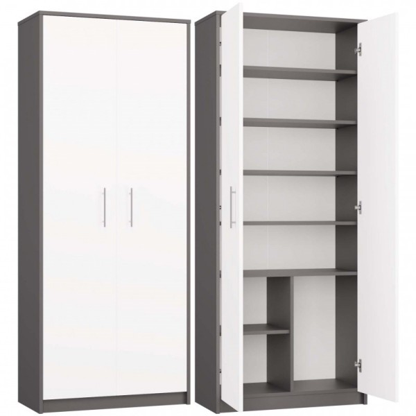 OLIV 2D CLOSED SHELVING UNIT, ANTHRACITE/WHITE ...