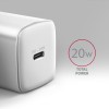 AXAGON ACU-PD20W Wall charger 20W, 1x port USB-C, PD3.0/PPS/QC4+/AFC/Apple, white