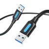 CABLE USB3.0 MALE TO MALE/0.5M BLACK CONBD VENTION