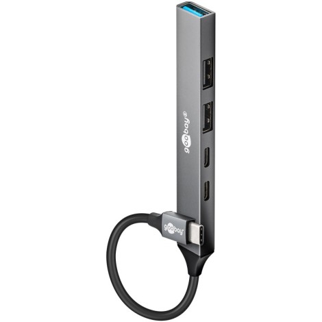 Goobay Slim 5-Port USB Hub, USB-C to USB-C/USB-A, 5 Gbit/s | 74460
