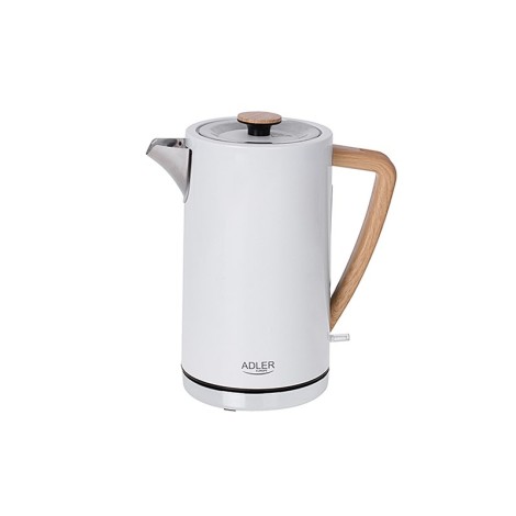 Adler | Kettle | AD 1347w | Electric | 2200 W | 1.5 L | Stainless steel | 360° rotational base | White