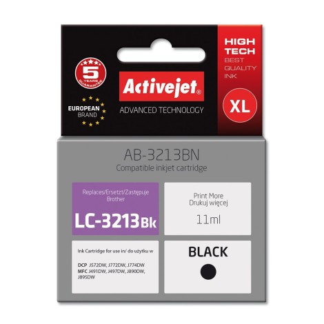 Activejet AB-3213BN Ink Cartridge (replacement for Brother LC3213BK; Supreme; 11 ml; black)