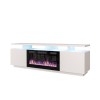 RTV EVA cabinet with electric fireplace 180x40x52 cm white/gloss white