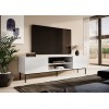 RTV SLIDE 200K cabinet on a black steel frame 200x40x57 cm all in gloss white