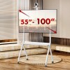 Maclean TV stand / cart, camera shelf, on casters, 55-100", max load 120kg/10kg shelf, max. VESA 900x600, white, MC-114 W