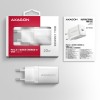 AXAGON ACU-PD20W Wall charger 20W, 1x port USB-C, PD3.0/PPS/QC4+/AFC/Apple, white