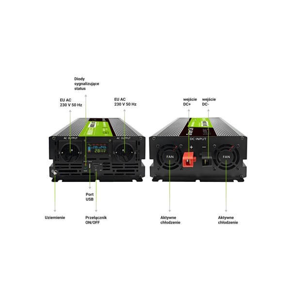Green Cell Przetwornica napicia PowerInverter LCD ...