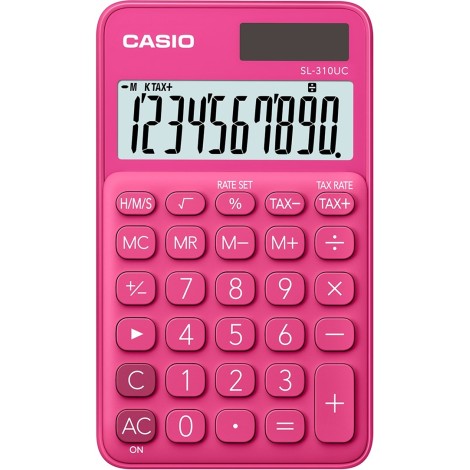 CASIO CALCULATOR POCKET SL-310UC-RD RED, 10 DIGIT DISPLAY