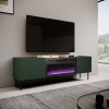 RTV cabinet with an electric fireplace ONDA 180,5x40xH58,39 green (standing or wall mounted)