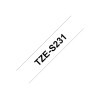 Brother | TZ-S231 Strong Adhesive Laminated Tape | Black on White | TZe | 8 m | 1.2 cm