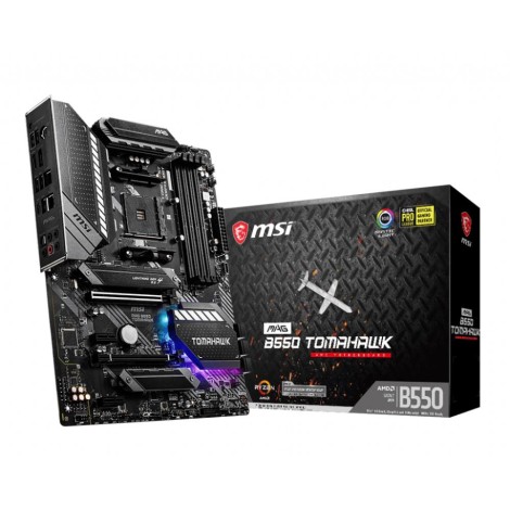 Mainboard|MSI|AMD B550|SAM4|ATX|2xPCI-Express 3.0 1x|1xPCI-Express 3.0 16x|2xM.2|1xPCI-Express 4.0 16x|Memory DDR4|Memory slots 4|1xHDMI|1xDisplayPort|2xUSB 2.0|1xUSB type C|3xUSB 3.2|1xPS/2|1xOptical S/PDIF|2xRJ45|5xAudio port|MAGB550TOMAHAWK