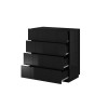 Cama chest of drawers 4D REJA black gloss/black gloss